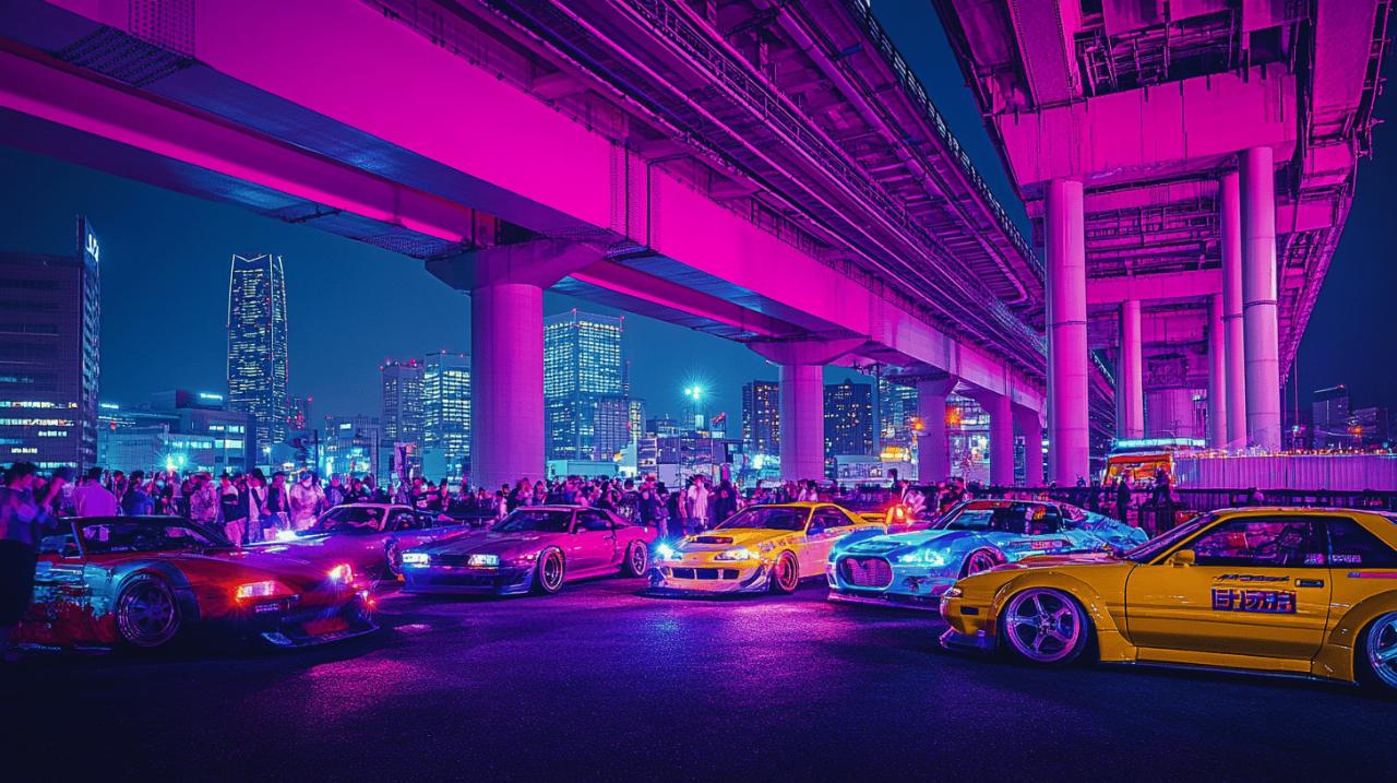 Découvrez l’atmosphère unique du daikoku car meeting à yokohama